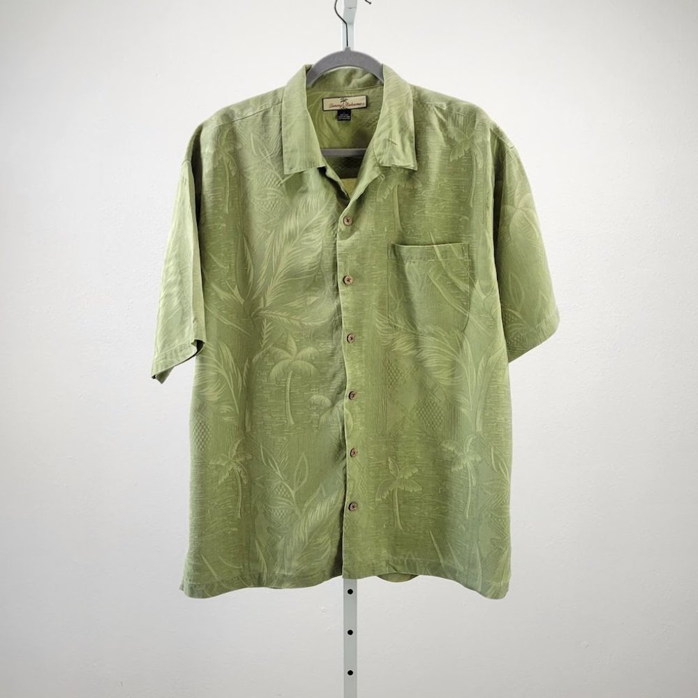 TOMMY BAHAMA palms silk shirt Sz L